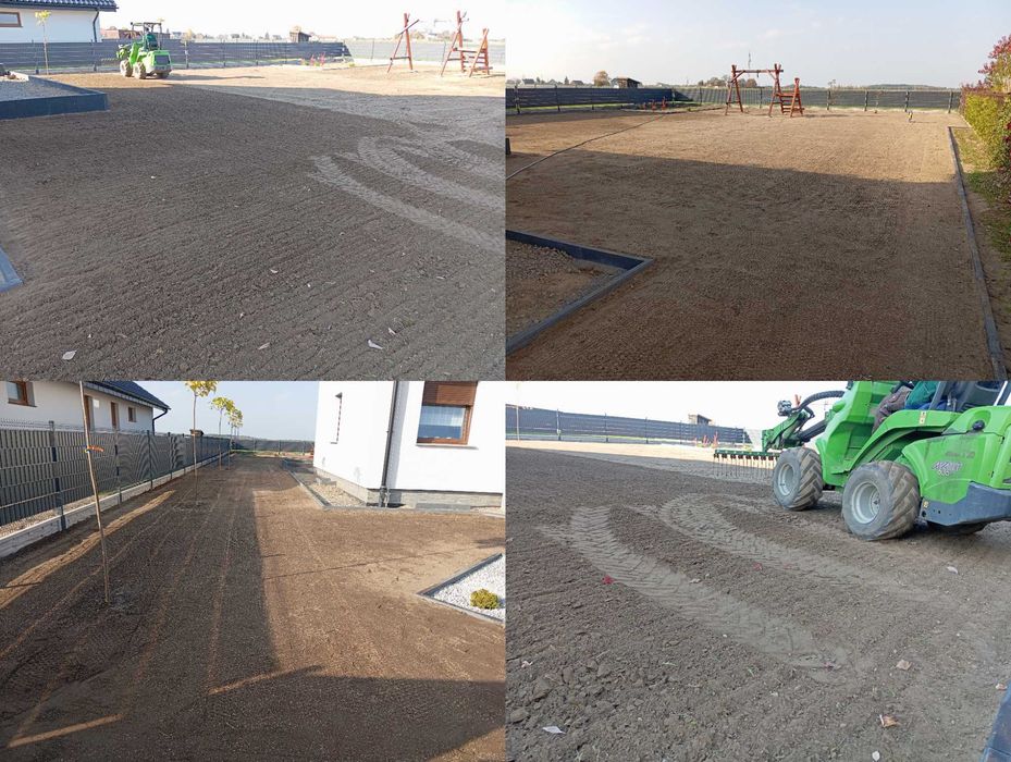 Zakładanie trawników  nawodnienia glebogryzarka kosiarka zamiatanie