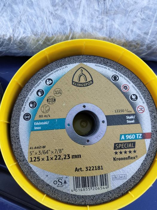 Круг,диск отрезной Kronenflex Klingspor SPECIAL A960TZ 125X1X22,23