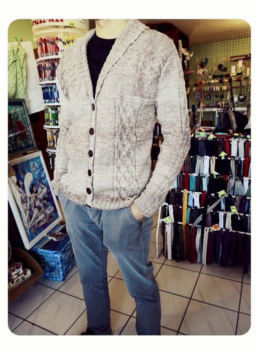 Ręcznie robiony sweter męski rozmiar M/L