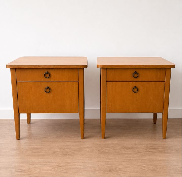 Szafki nocne - komplet 2 sztuki ,vintage PRL | drewniana | mid-century | retro