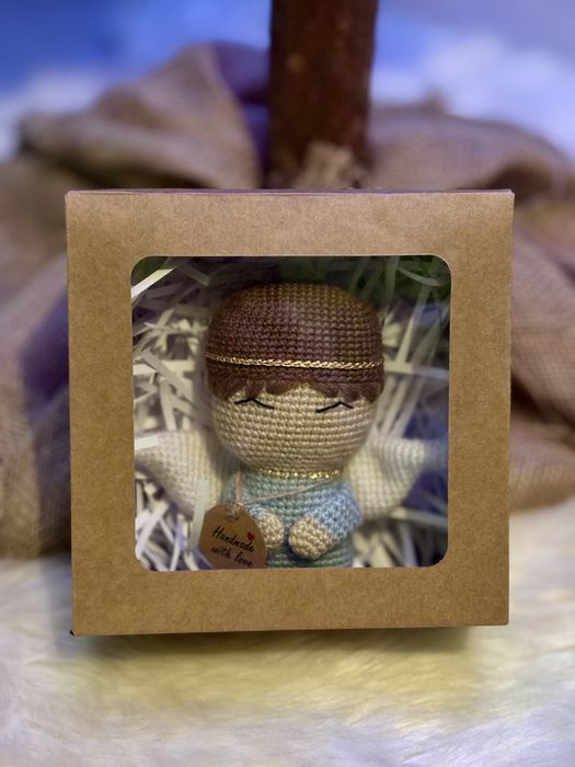 Ręcznie robiony aniołek na szydełku, narodziny, chrzest, komunia