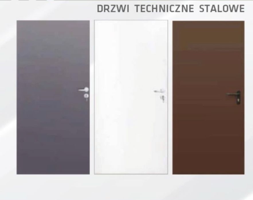 drzwi techniczne stalowe ocieplone kompletne zewnętrzne EPS 42mm