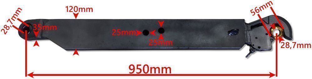 2x MOCNE Cięgło Boczne DOLNE BELKA RAMIĘ 950mm C-385 C385 28mm [7507]