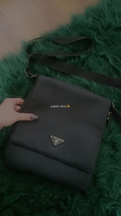 Torba listonoszka prada oryginalna czarna