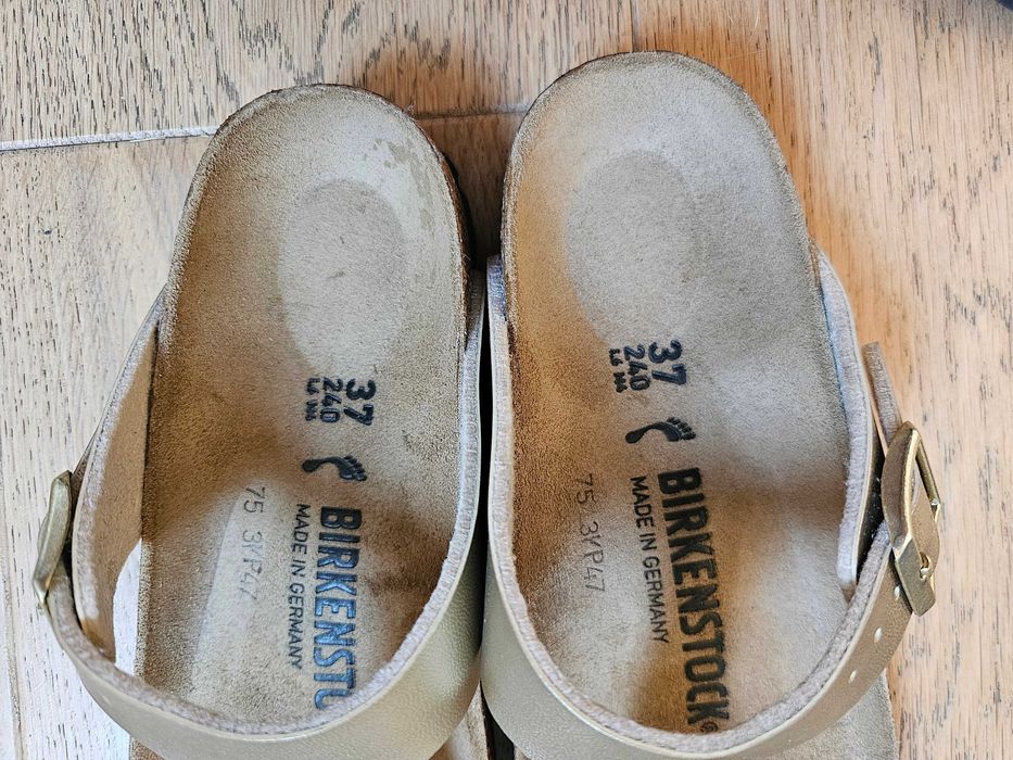 Birkenstock Gizeh 37 złote gold narrow