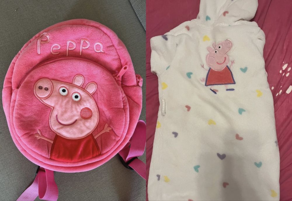 Zestaw szlafrok i plecak świnka peppa