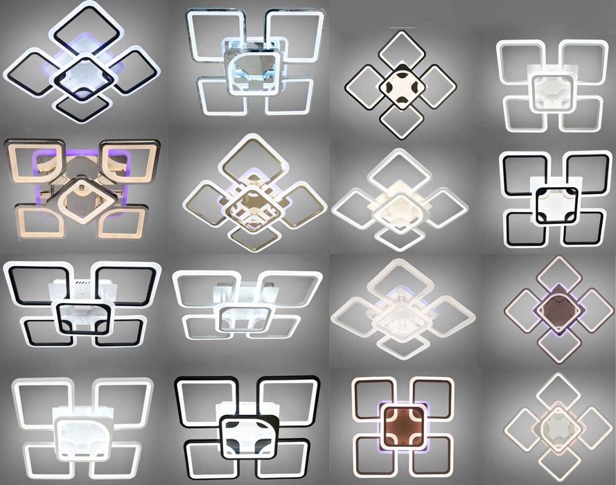 Потолочная люстра с пультом RGB 50-60см 100-200вт 8-40кв м диммер