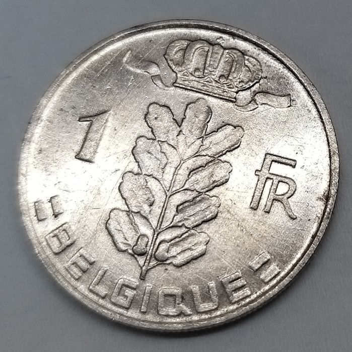 Moeda de 1 franco belga.