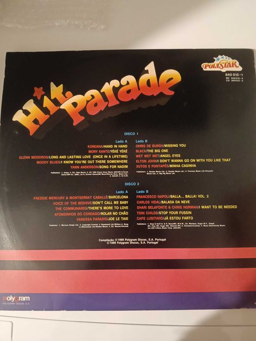 Vinil Hit Parade (duplo) de 1988.