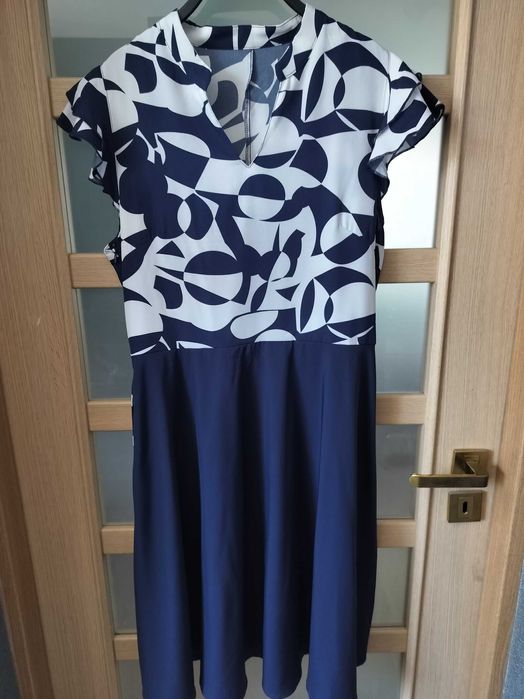 Sukienka letnia 44 nowa granatowa