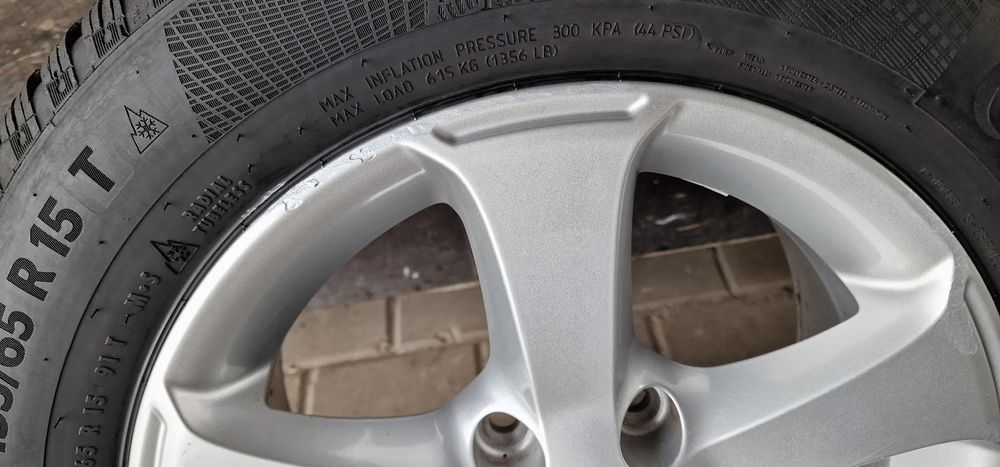 alufelgi+opony continental 195/65 r15 et50 vw golf vi touran  caddy