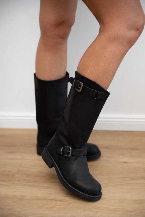 Skórzane wysokie włoskie buty Subdued - stan idealny!