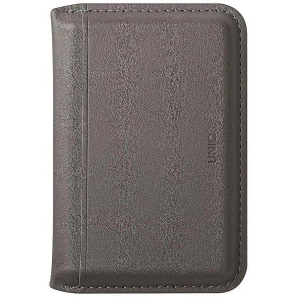 Portfel magnetyczny RFID UNIQ Lyden DS ze stojakiem na telefon - szary