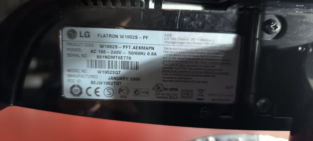 Monitor LG Flatron W1952S – 19" LCD