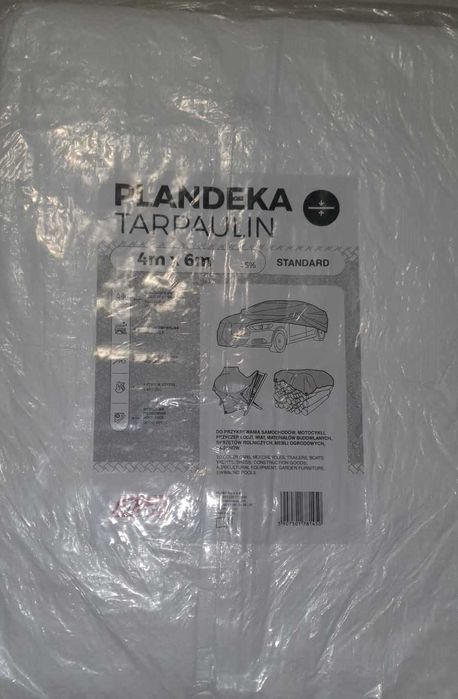 Biała ochronna plandeka  4m x 6m