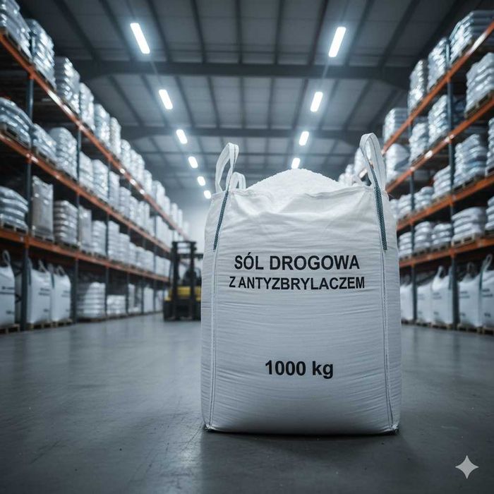 SÓL drogowa z ANTYZBRYLACZEM Chlorek Sodu TONA BIGBAG kurier