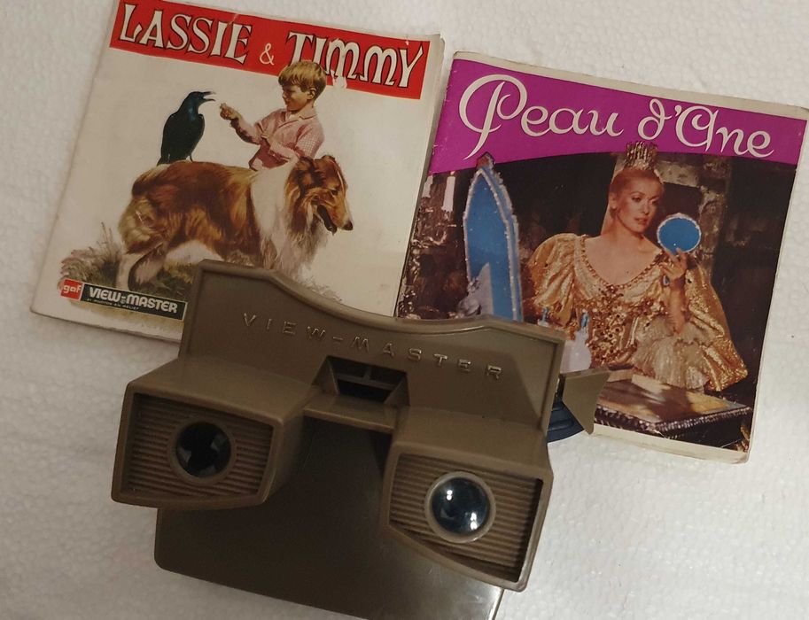 View-Master com dois filmes: Lassie & Timmy + Peau D'Ane - vintage