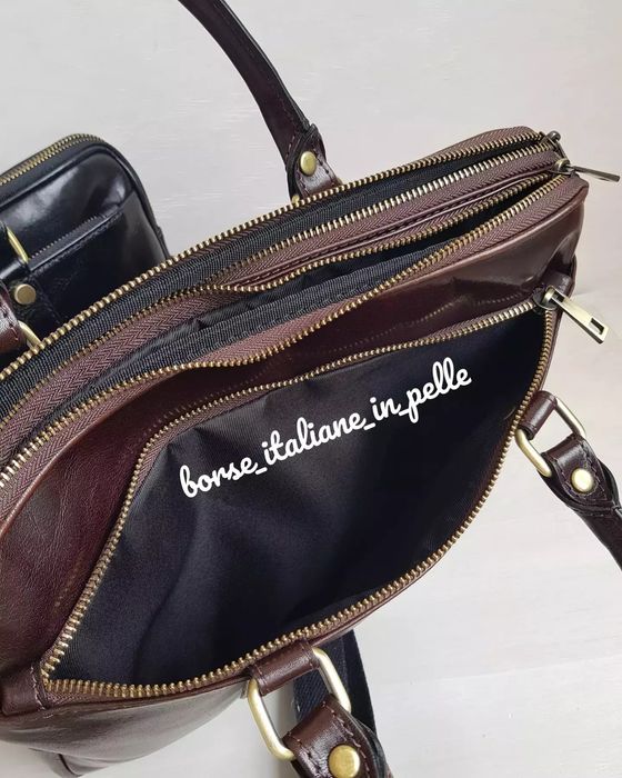 Чоловіча шкіряна сумка, портфель Італія, Virginia Conti