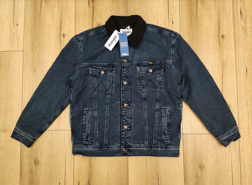 Wrangler Sherpa nowa męska kurtka jeansowa ocieplana w rozmiarze M
