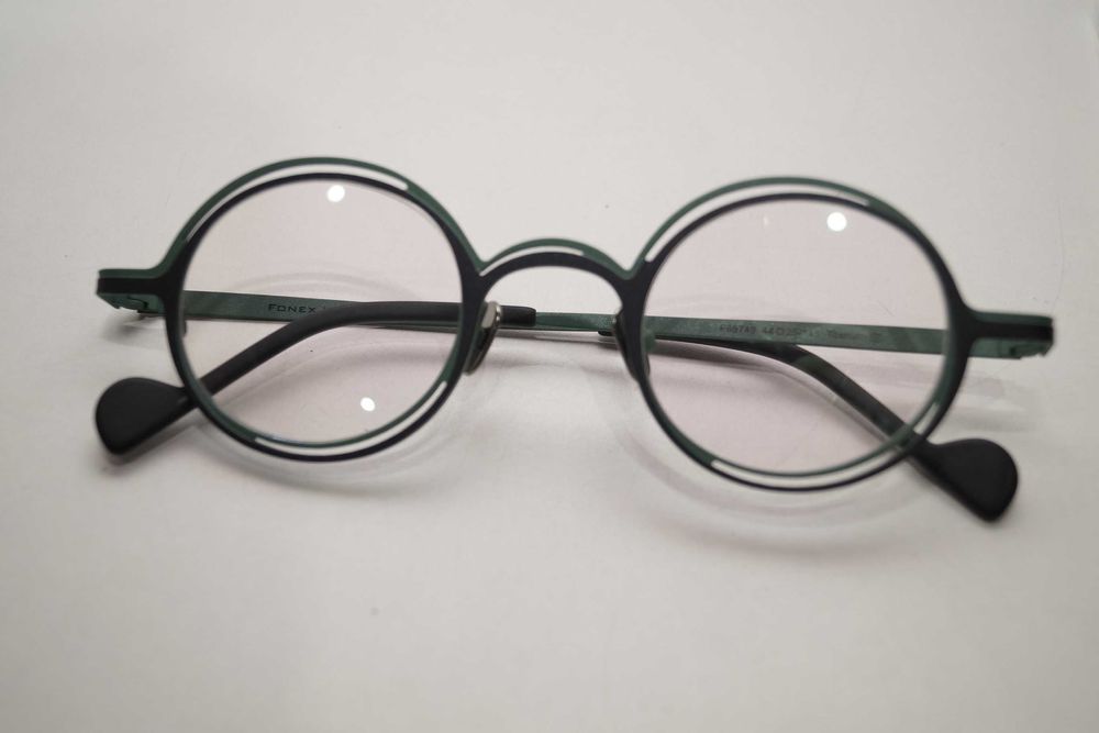 1687 Kolorowe okulary tytanowe oprawki okrągłe do komputera zerówki