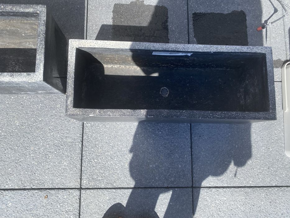 Donica efekt cementu antracytowa ciemny szary 2 szt