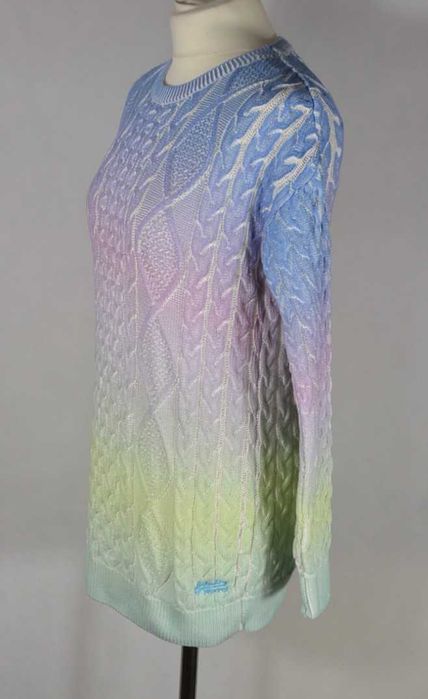 SUPERDRY Ombre Rainbow Sweter Damski XS Oversize Oryginalny Super Stan