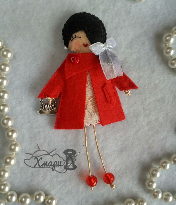 Броши - куколки handmade из фетра