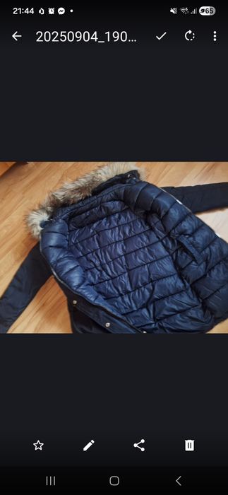 Parka zimowa damska s m granatowa
