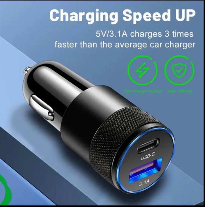 Автомобильная зарядка в прикуриватель  | быстрая зарядка в авто