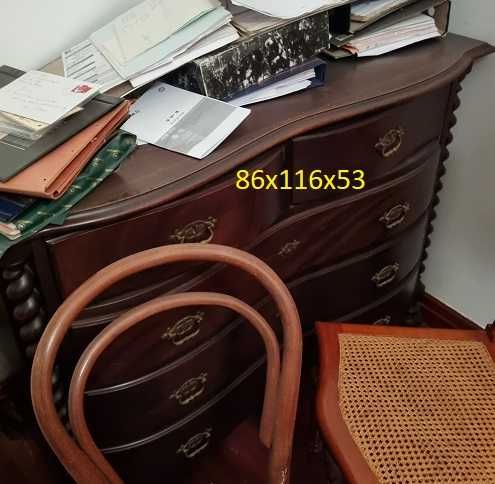 Gaveteira Madeira Maciça Antiga Bom Estado