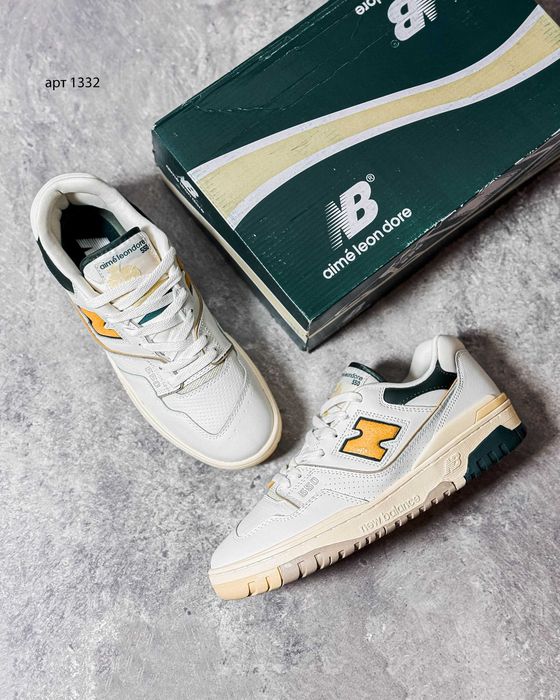 Кросівки 40-43 New Balance Aimé Leon Dore x 550 White Green Yellow