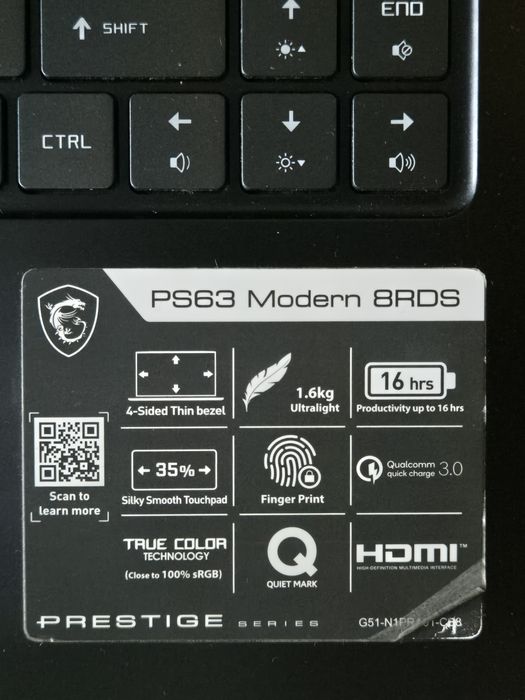 Laptop MSI Prestige PS63 Modern