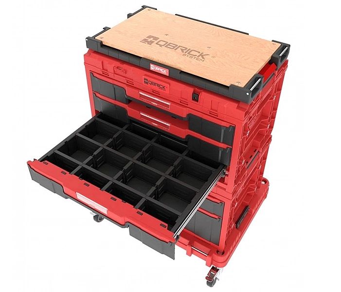 Mobilne Skrzynie Narzędziowe Z Szufladami Qbrick One Workshop Drawers