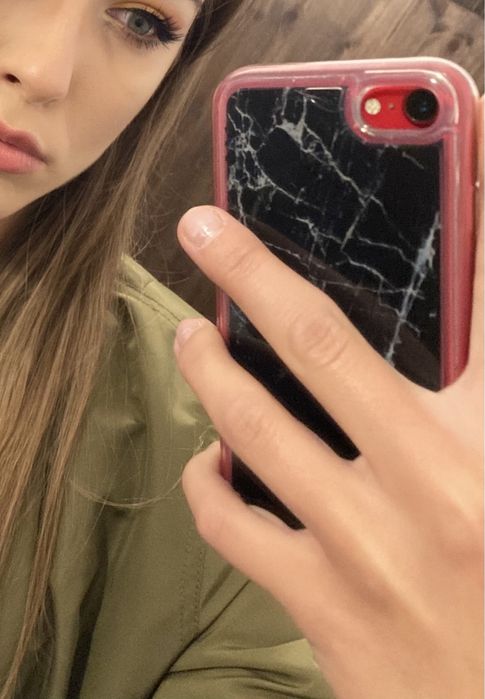 Case etui iPhone 7 8 SE 2020 marmurkowe marble z pływającym brokatem