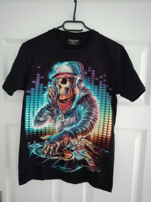 Rock Chang t-shirt DJ koszulka święcą w ciemności muzyczna Affliction