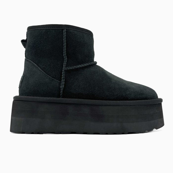 Уггі UGG Classic Mini Platform XL Black premium угги натуральна замша і овчина