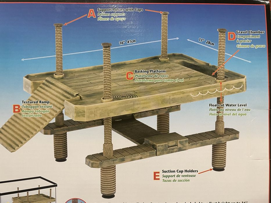 Plataforma para aquário tartarugas