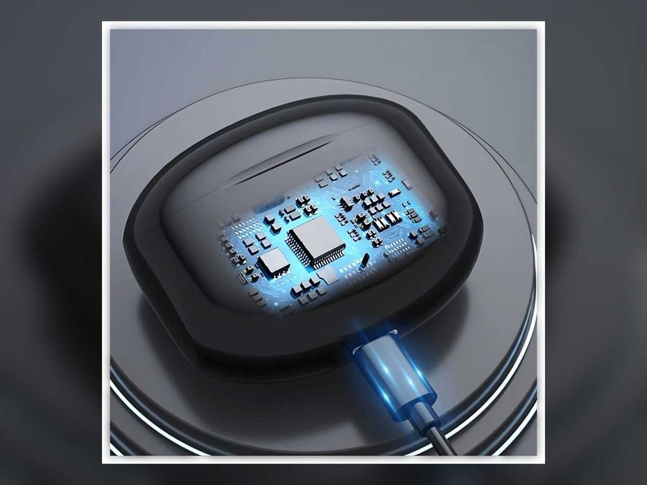 NOWE Słuchawki Bezprzewodowe Bluetooth 5.3 Dokanałowe Douszne Mikrofon Etui USB-C 6 H Czarne