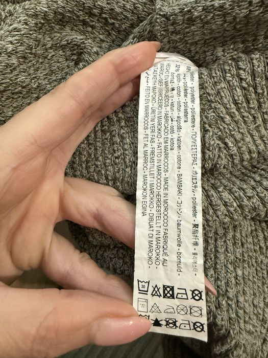J. Nowa Oliwkowa długa ciepła dzianinowa spódnica Zara M