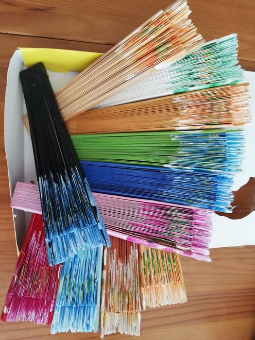 Leques para senhora pintados à mão