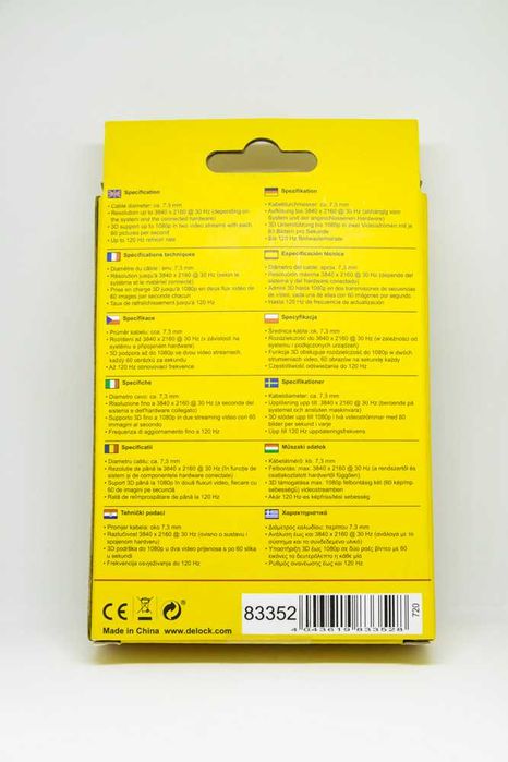 Kabel Delock HDMI-HDMI High Speed 25cm