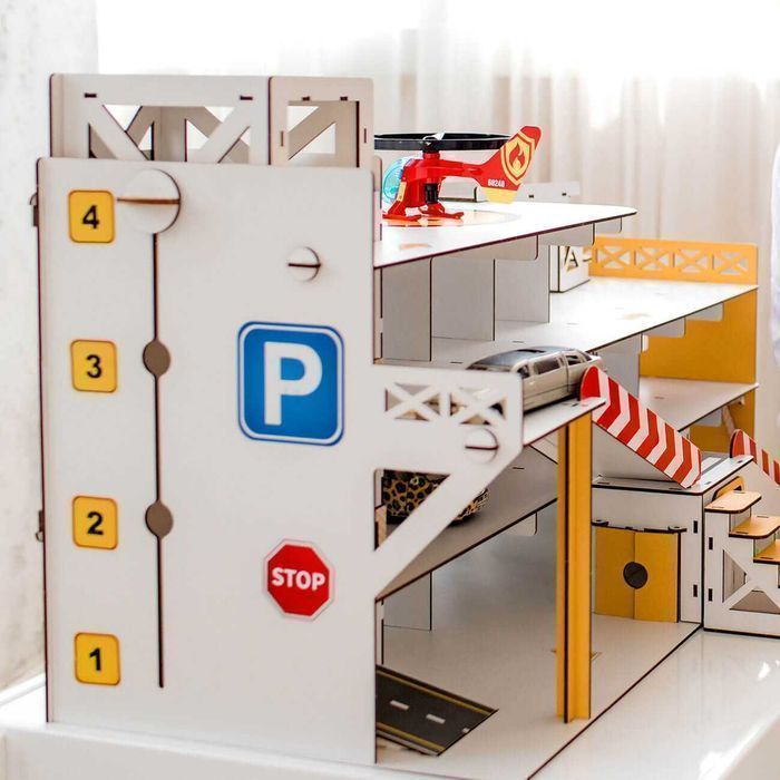 Великий гараж парковка для машинок, детский Паркинг, 3д конструктор