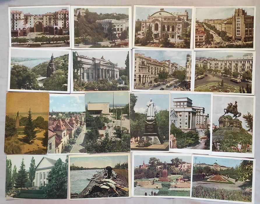Старинные открытки СССР 1950-1960-е, сказки, писатели, города, шахматы