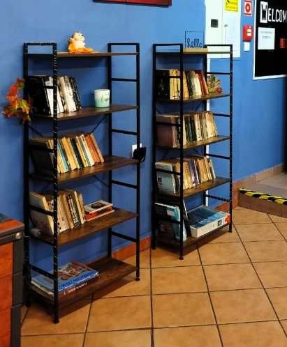 Nowy Regał Loftowy na Książki 5 Półkowy Drewniany Szafka Rustykalna FV