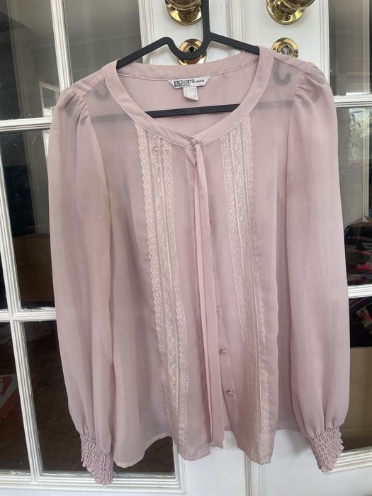 Camisa blusa mulher rosa renda e folhos SuiteBlanco