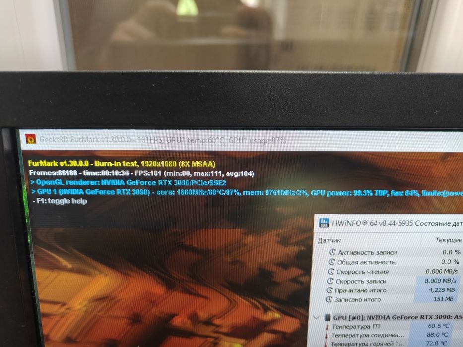 Видеокарта ASUS TUF OC  RTX 3090 24Gb Любые тесты Магазин CompiC