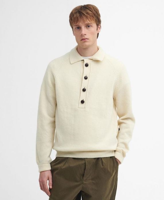 Sweter 100% wełna z kołnierzykiem Barbour S