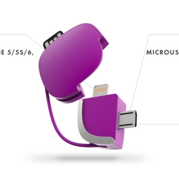 портативный провод 2 в 1, usb - micro usb - lightning
