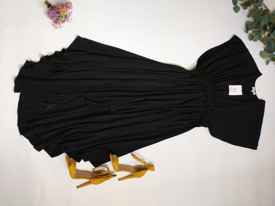 Czarna sukienka maxi DEA KUDIBAL 100% wiskoza rozmiar M