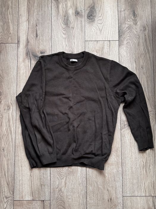 Męski sweter Zara – szary, ciepły, rozmiar M